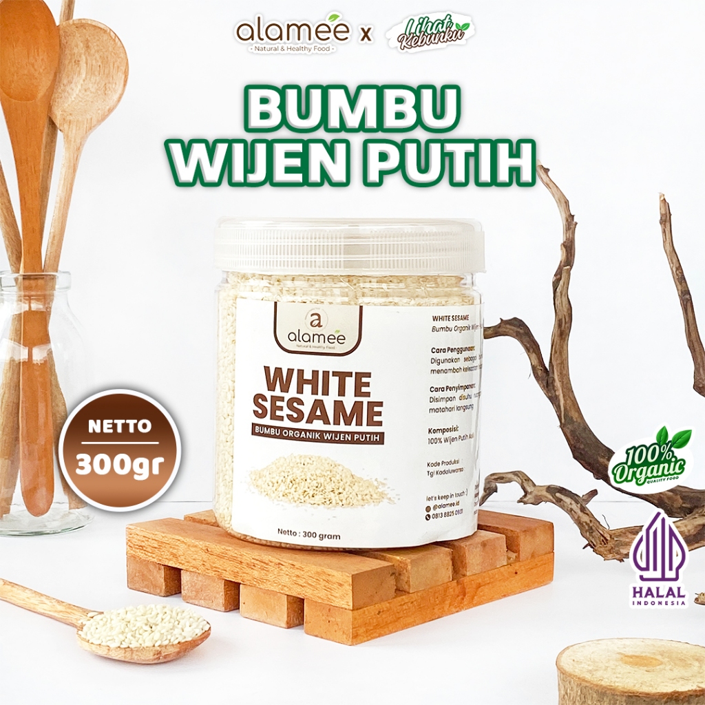 

ALAMEE Wijen Putih Bumbu Dapur Organik White Sesame Seed Bumbu Dapur Masak Rempah LIHAT KEBUNKU