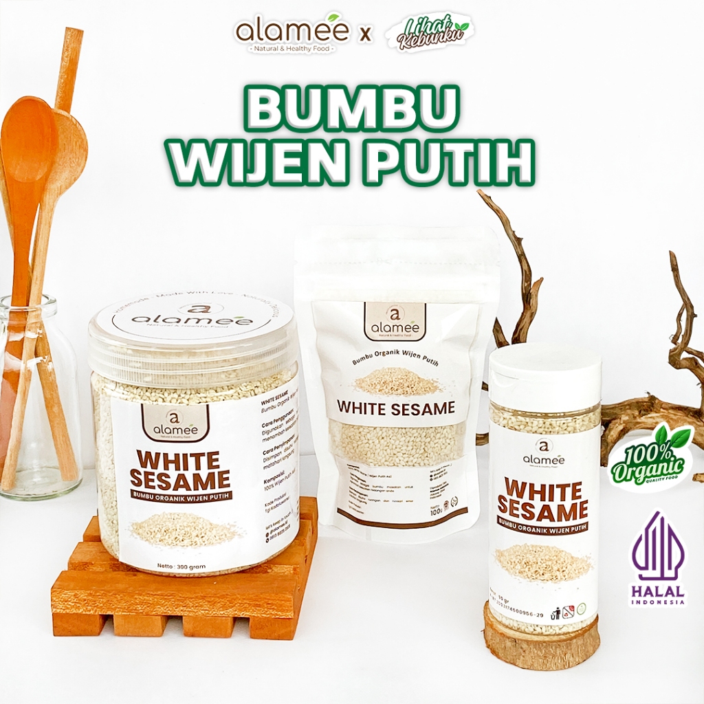 

ALAMEE Wijen Putih White Sesame Seed Bumbu Dapur Organik Masak Rempah Tanpa Campuran LIHAT KEBUNKU