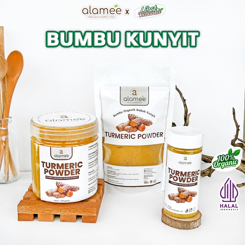 

ALAMEE Kunyit Bubuk Turmeric Powder Ground Bumbu Dapur Instan Organik Murni Asli LIHAT KEBUNKU