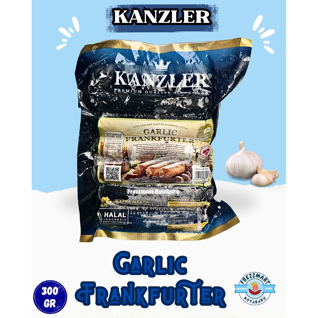 

Sosis Kanzler Garlic Frankfurter 300 GR Frezzmart Kotabaru