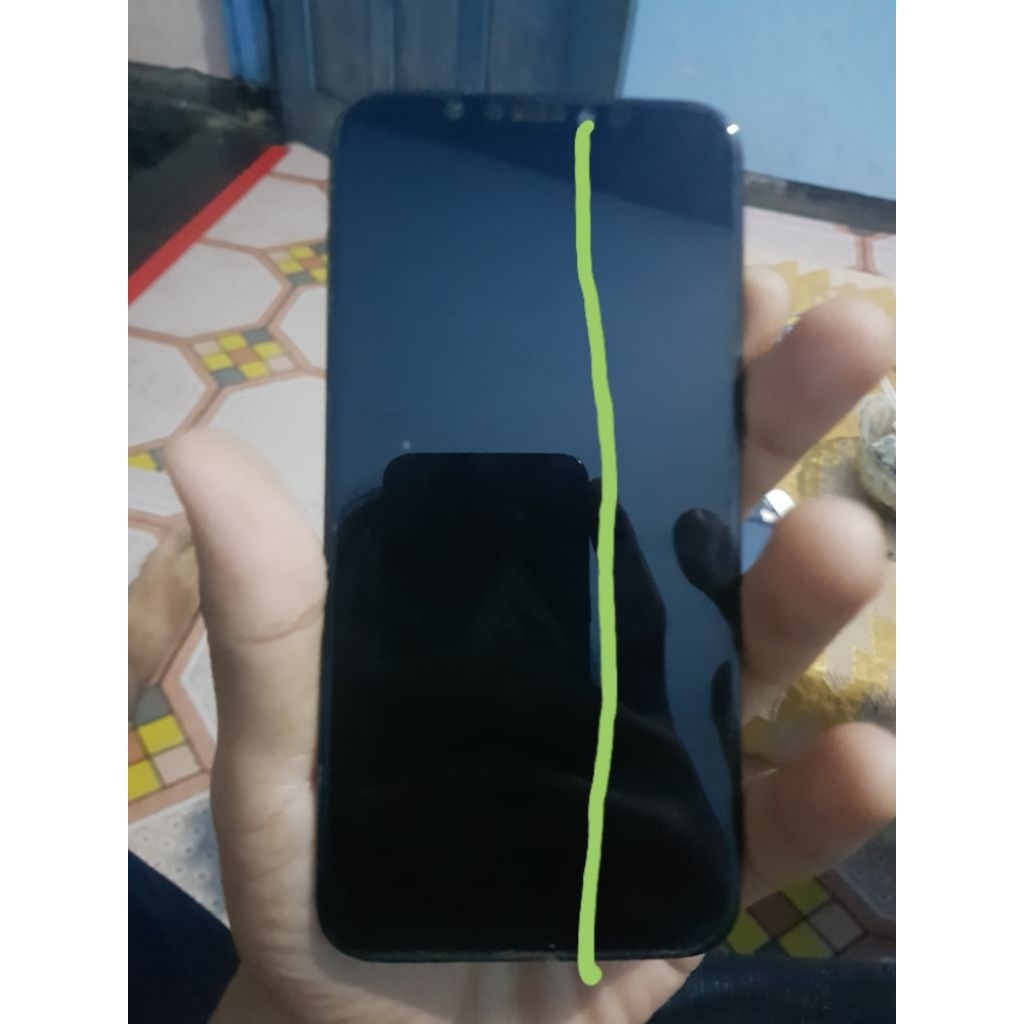 lcd iphone x original copotan minus greenline sehelai