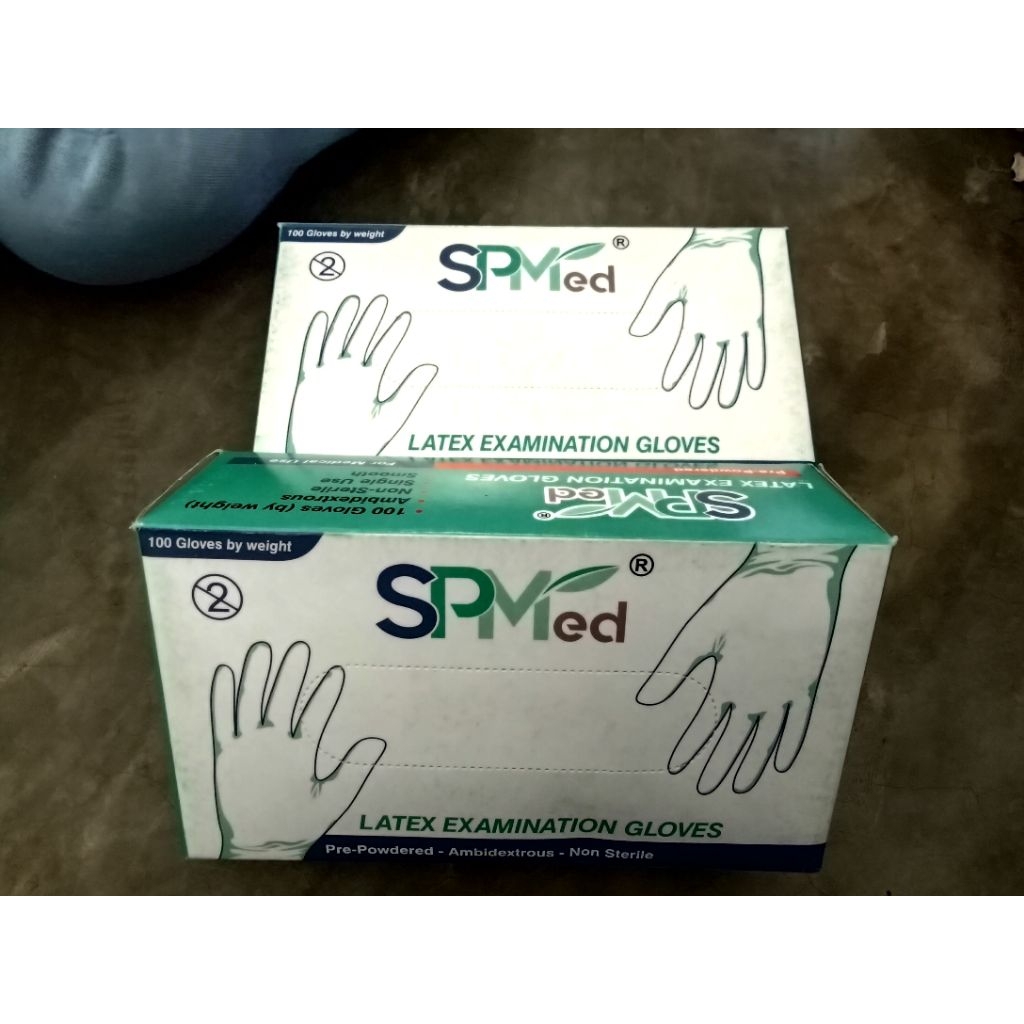 Handscoon M SPMed / Sarung tangan Latex Examination Glove box isi 100pcs