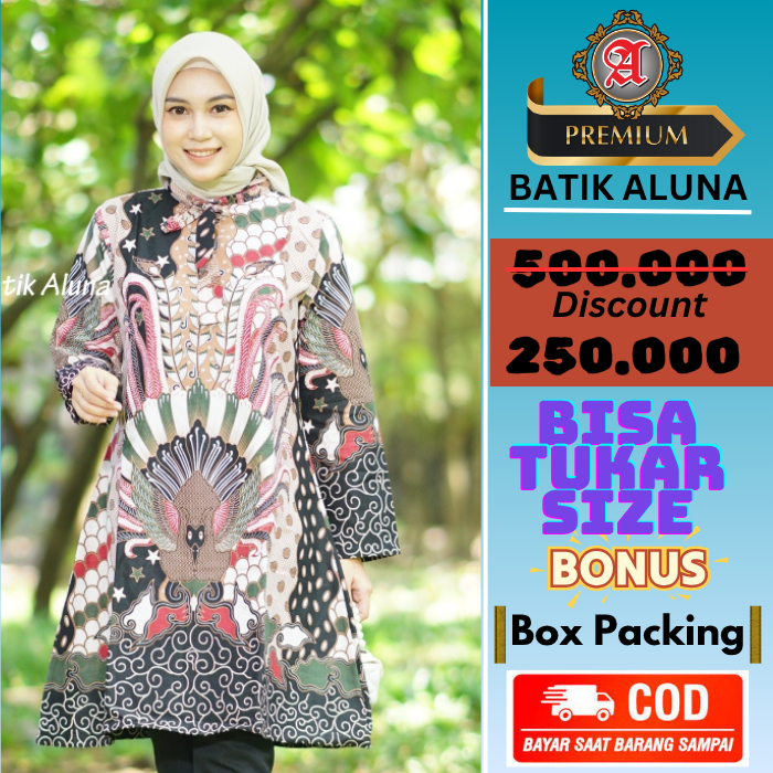 Batik Wanita Premium Favorit Modern Batik Aluna TBA005