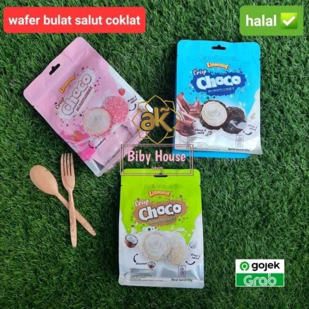 

WAFER BULAT SALUT COKLAT LIANGGUI CRIPS CHOCO BURSTLURRY 80 gr HALAL