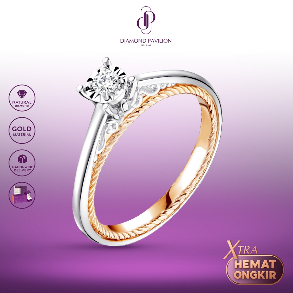 Diamond Pavilion Cincin Emas Batu Berlian Raela Ring