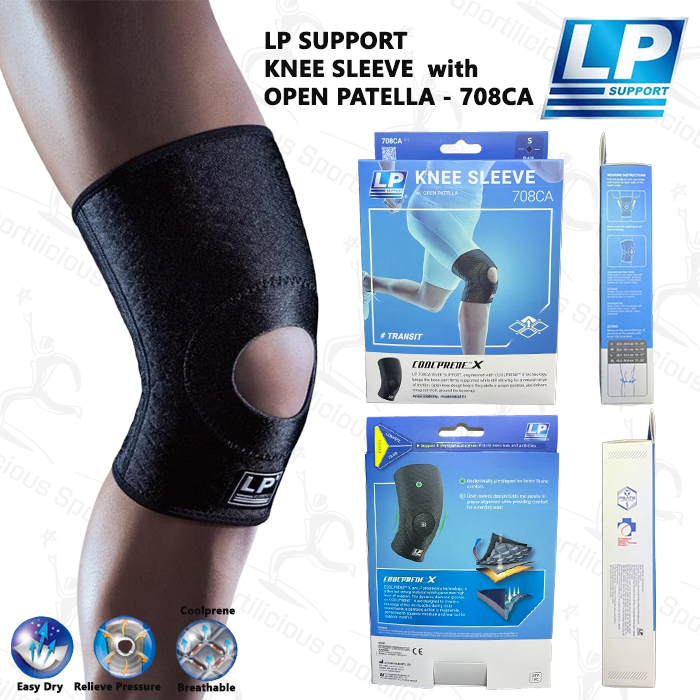LP SUPPORT COOLPRENE X Knee Sleeve with Open Patella 708CA Black ORIGINAL