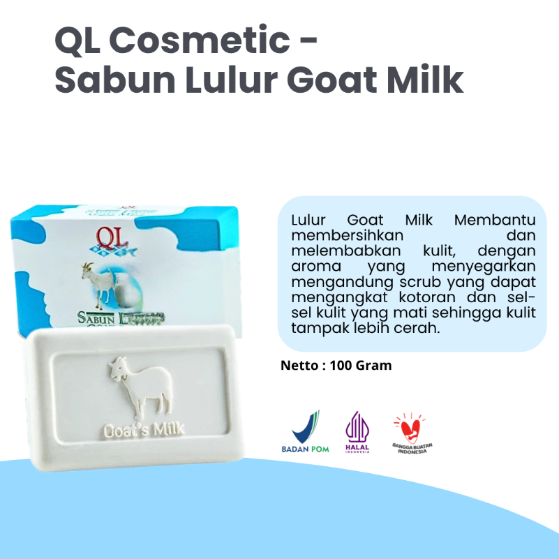 Sabun mandi batang pemutih kulit lulur domba QL Cosmetic 100 gr