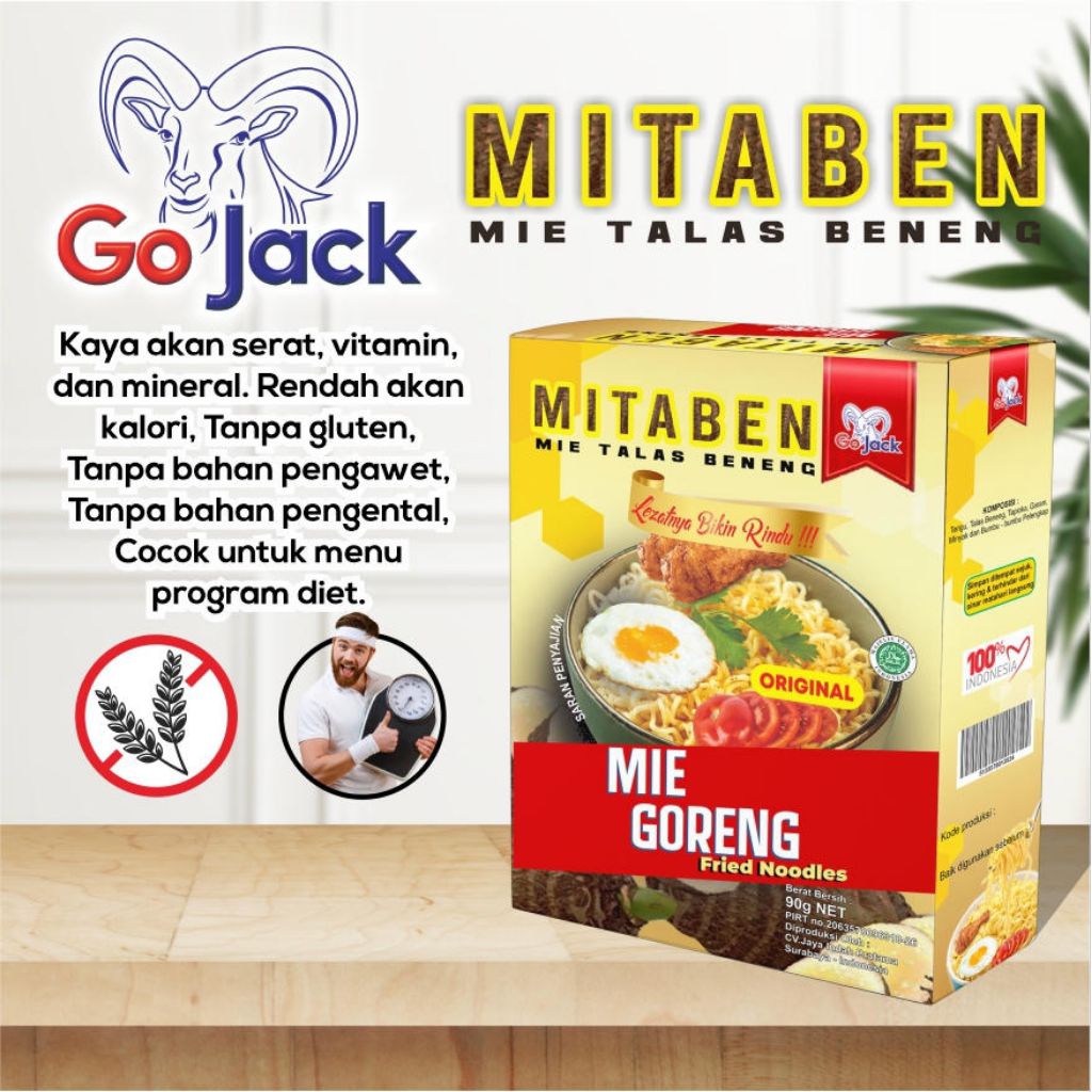 

Mie Talas Beneng Original 90 gram Go Jack mie rendah gluten