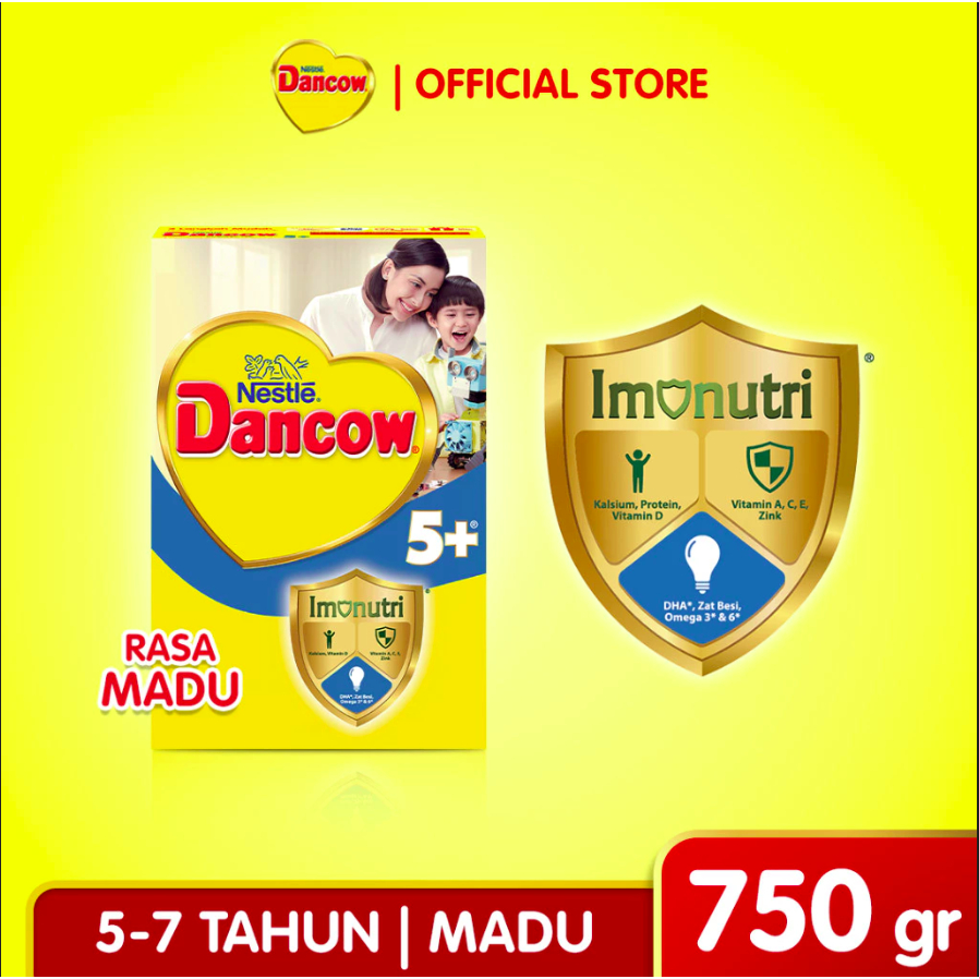 Dancow 5+ Madu / Coklat 750gr  – Susu Anak Usia 5 Tahun ke Atas | Original & EXP Date Panjang