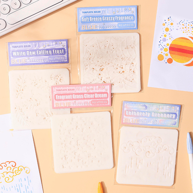 

[Artopia] Cetakan Stencil Stempel TR Template Ruler Texture Charm Background Scrapbook Bujo Journaling Hiasan Pattern Maker