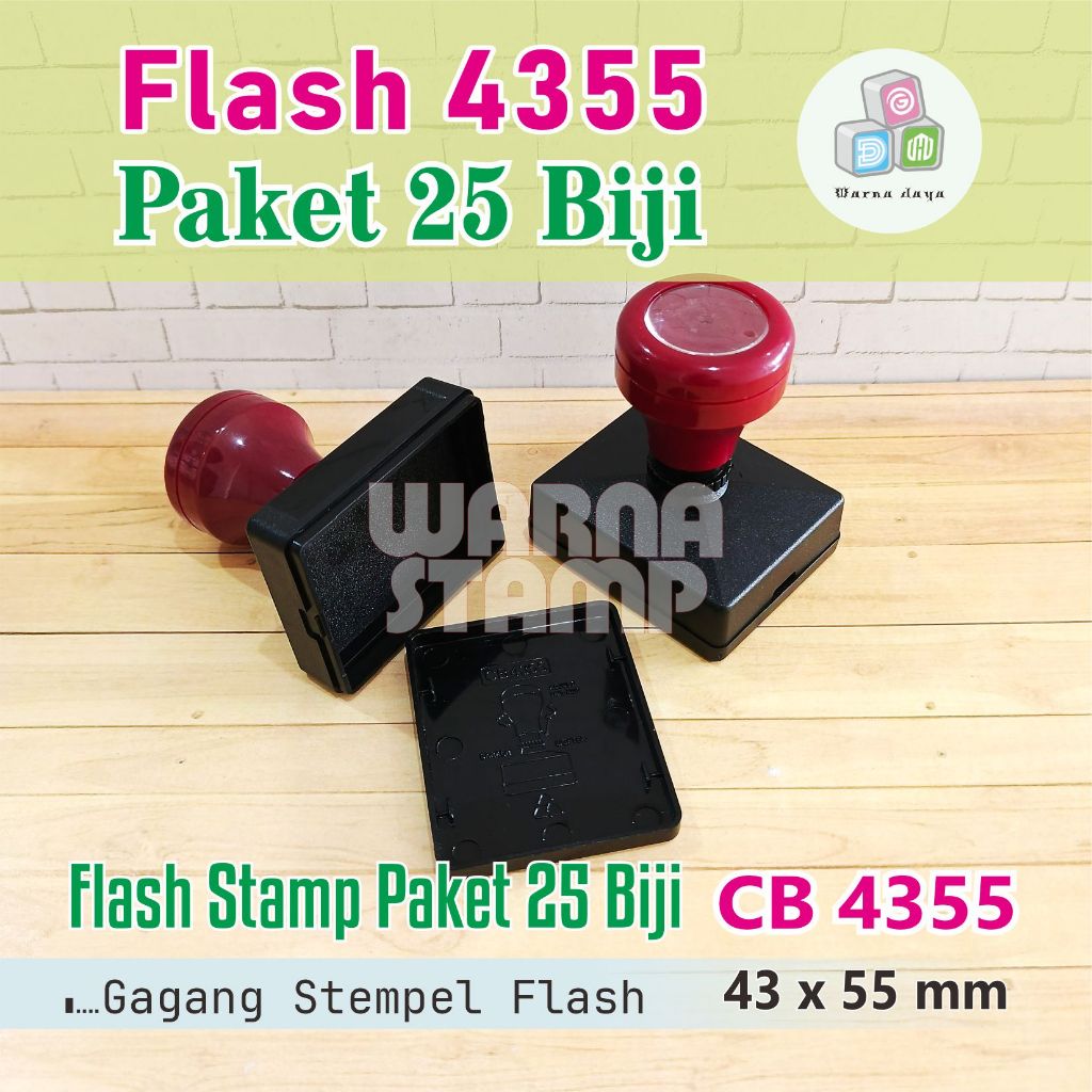 

Gagang Stempel Flash Persegi 4355 mm Paket 25 Biji / Stempel Flash Hanya Gagang Saja Tanpa Cetak Text