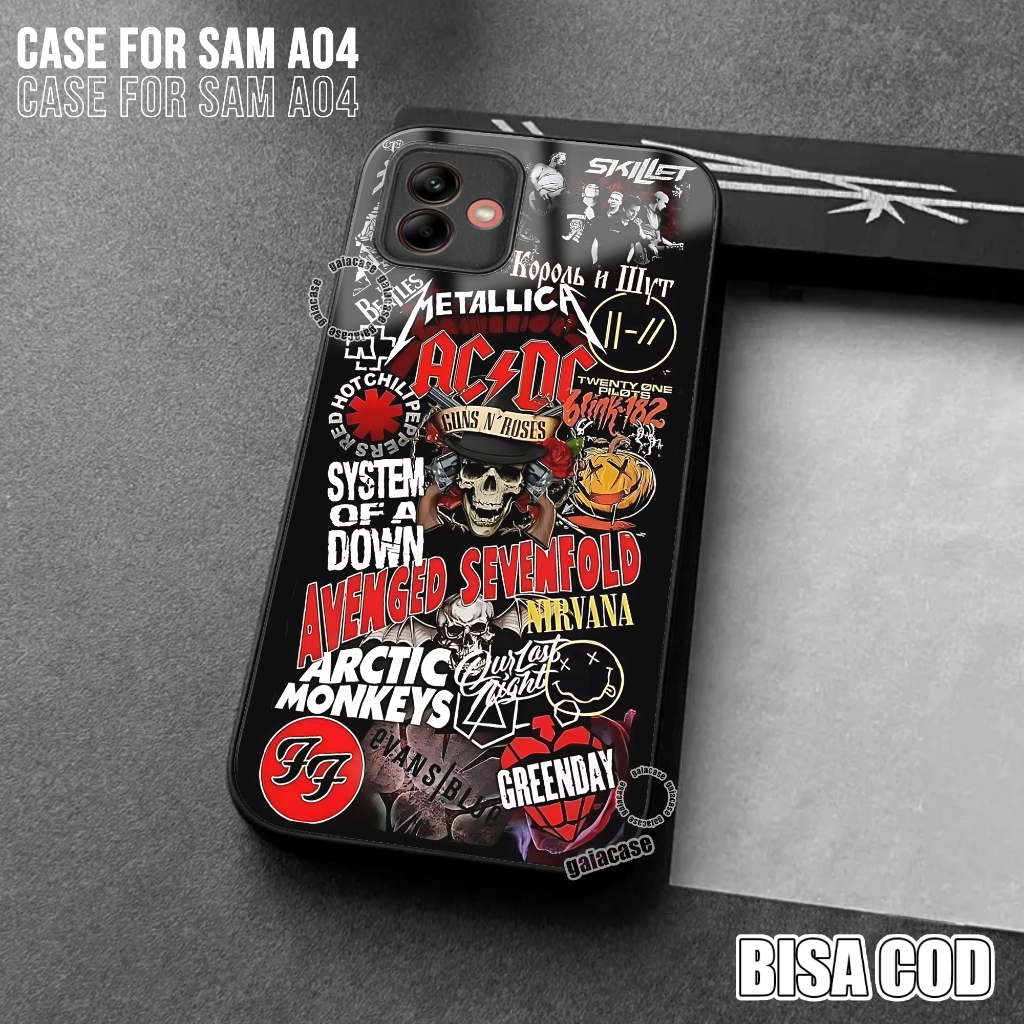 Softcase Untuk Samsung A04 Terbaru Soft Case Silikon Glass Kilau Motif BAND MUSIK JADUL Casing Samsu