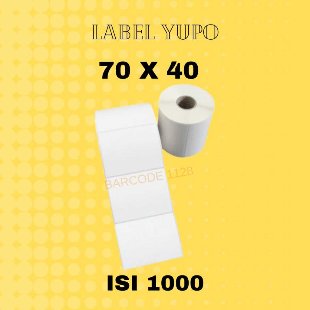 

LABEL YUPO 70X40 isi 1000 - STIKER YUPO 70 X 40 - 1 LINE ISI 1000