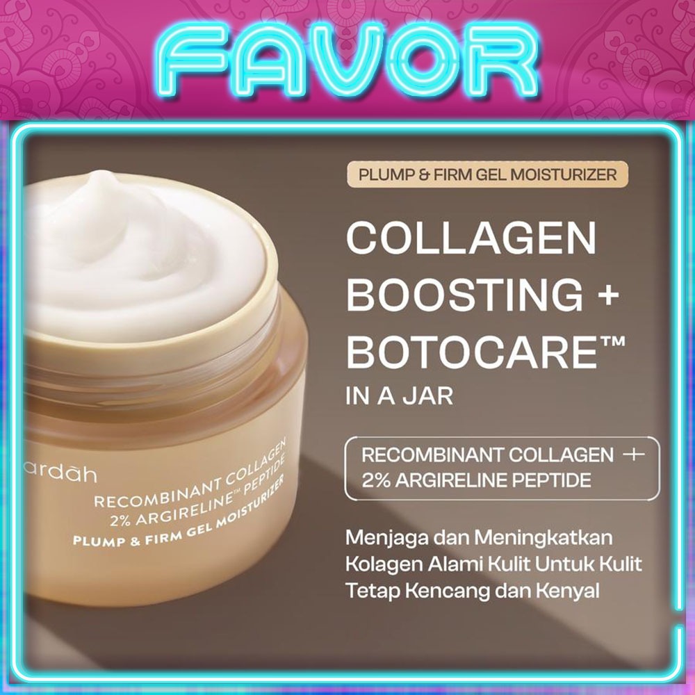 Wardah Plump & Firm Recombinant Collagen + 2% Argireline Peptide Gel Moisturizer 30g | Collagen Glow