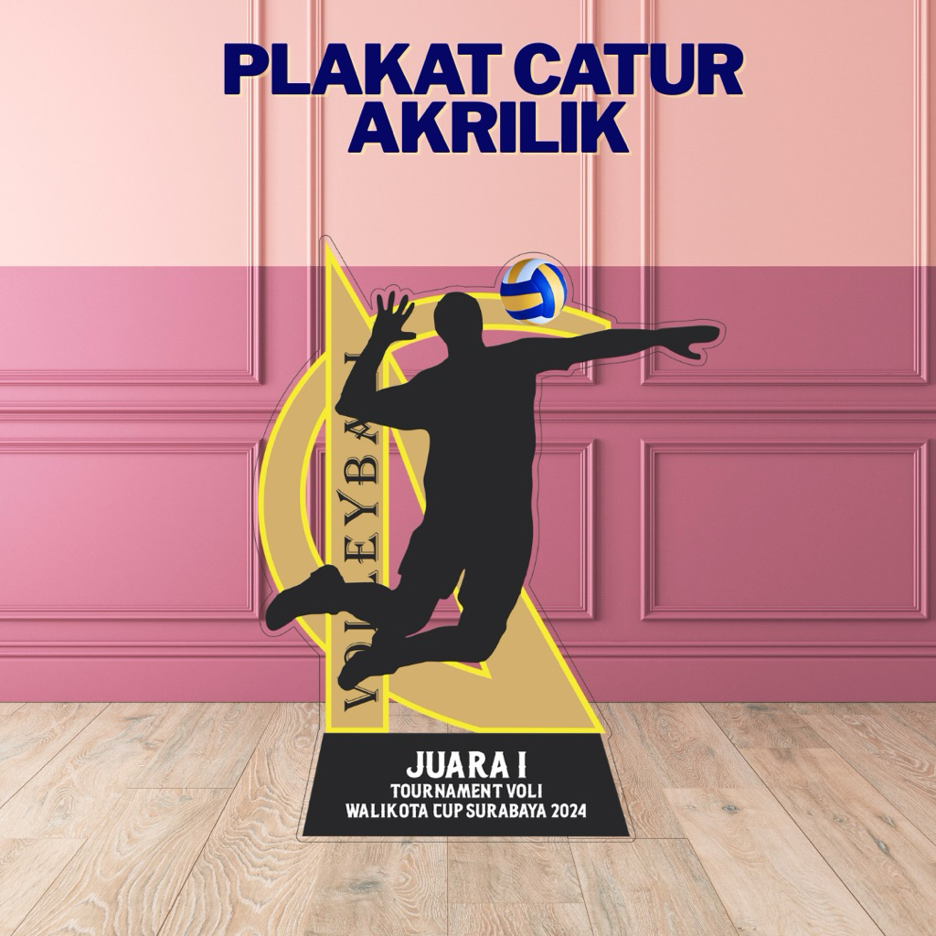Piala Voli Akrilik Custom Free Design