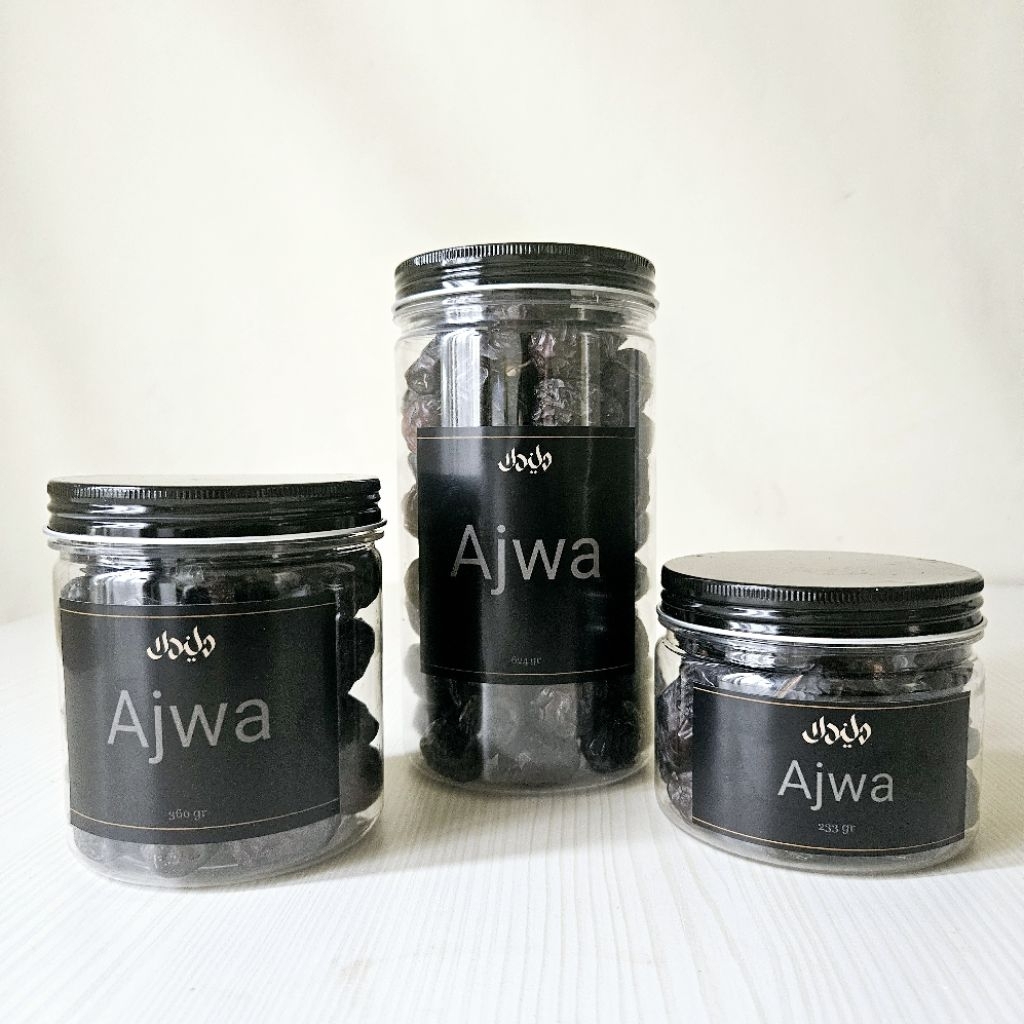 

Kurma Ajwa Nabi Asli Madinah kemasan toples tutup alumunium