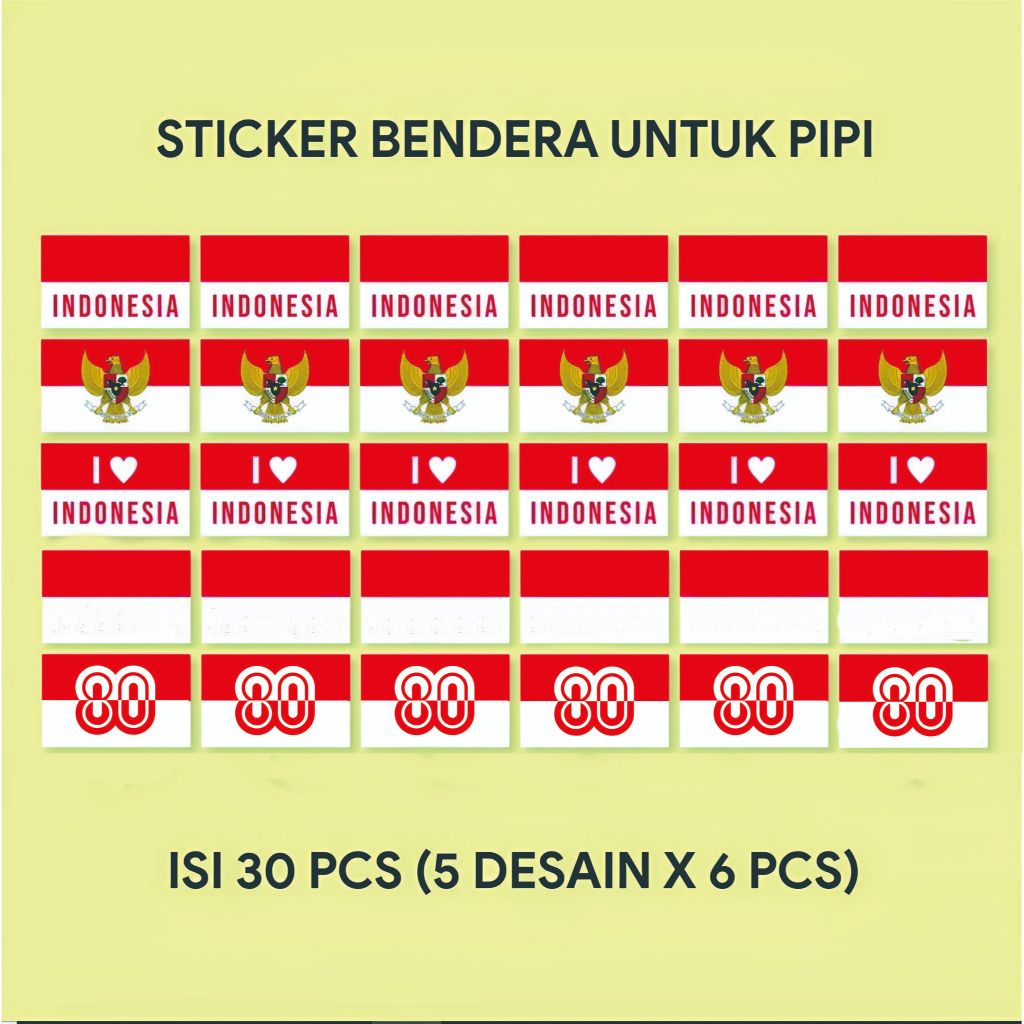 

Stiker Pipi HUT RI Bendera Merah Putih, Sticker Pipi HUT RI Bendera Merah Putih, Stiker Kemerdekaan, Sticker Kemerdekaan