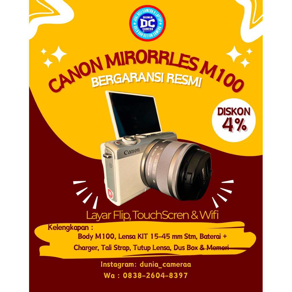 Canon m100 second putih