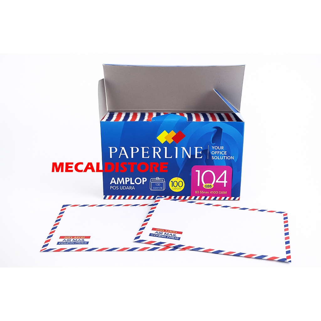 

AMPLOP PUTIH AIRMAIL 104 APS PAPERLINE AMPLOP BERGARIS ISI 100 LBR (1 PACK)