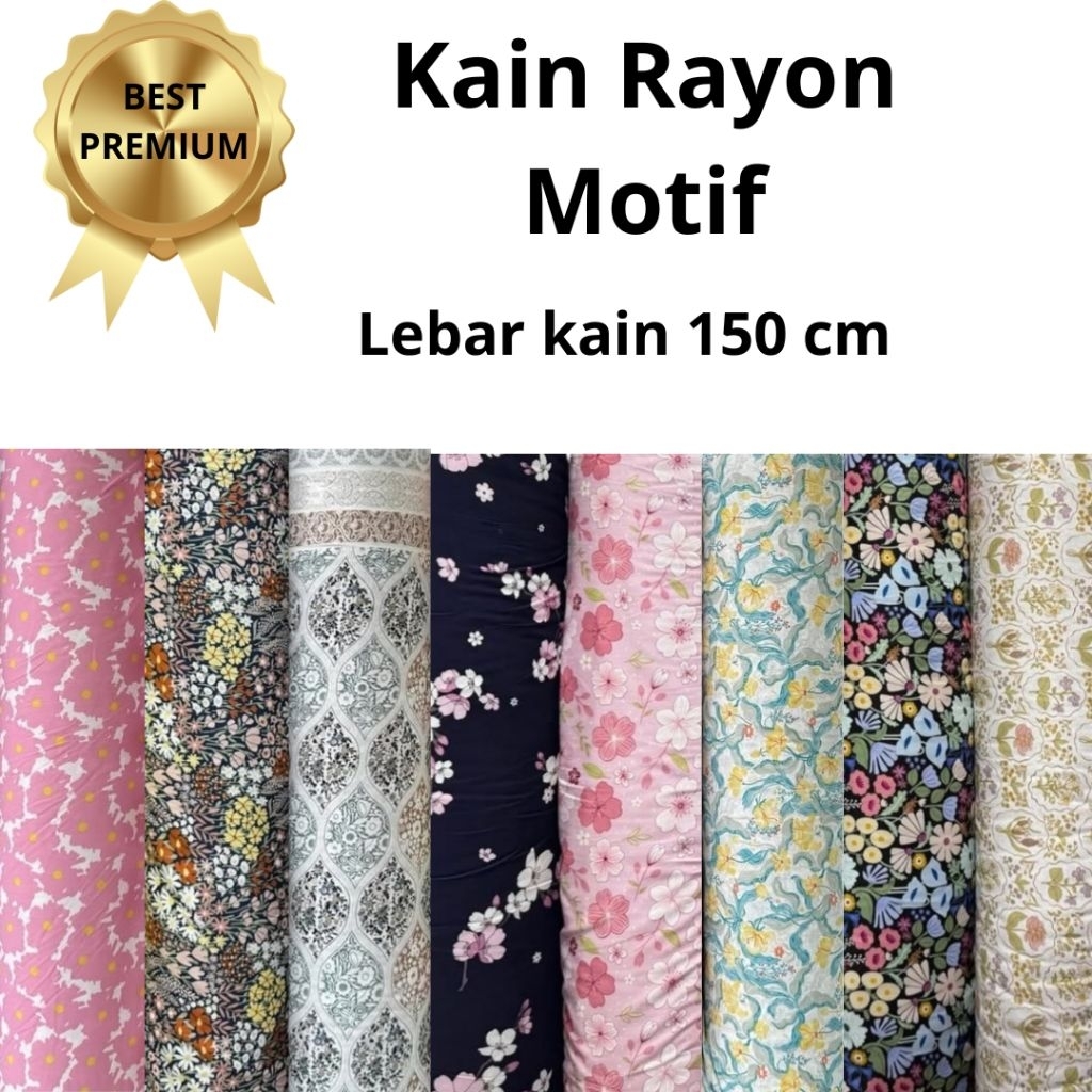 kain katun rayon meteran, bahan kain katun rayon, kain katun, daster, piyama, gamis, tunik, hijab