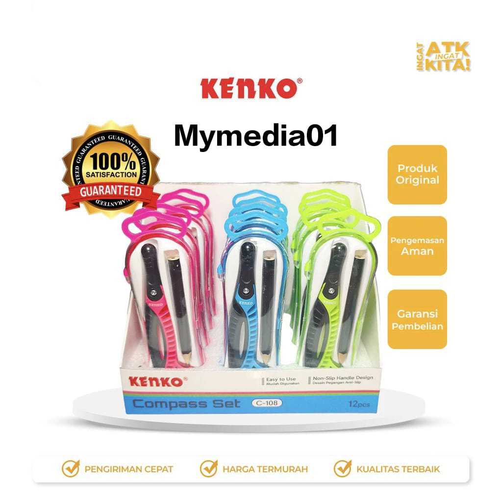 

JANGKA COMPASS SET KENKO C-108 MATH SET JANGKA MATEMATIKA GROSIR (12 SET)