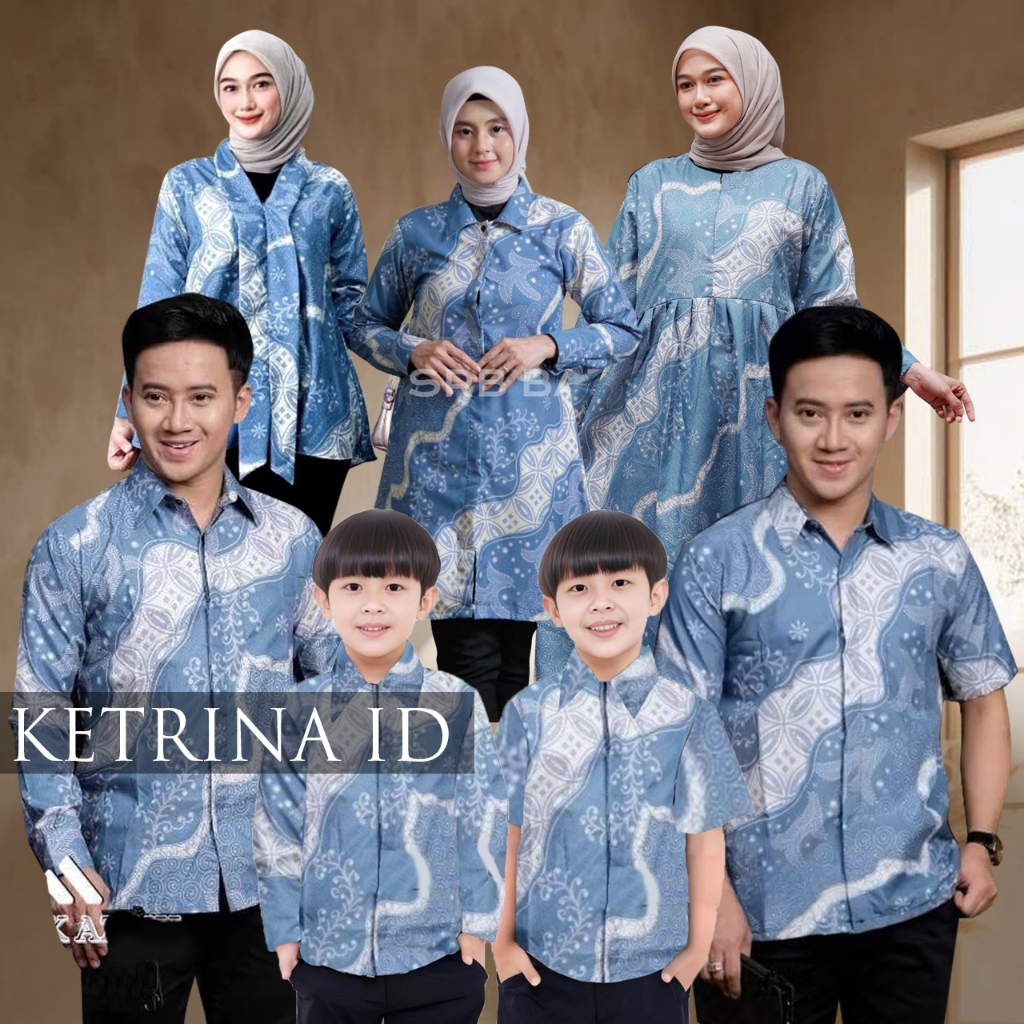 Batik Couple keluarga// Couple Ayah ibu Dan Anak Laki Laki Bahan Polimikro