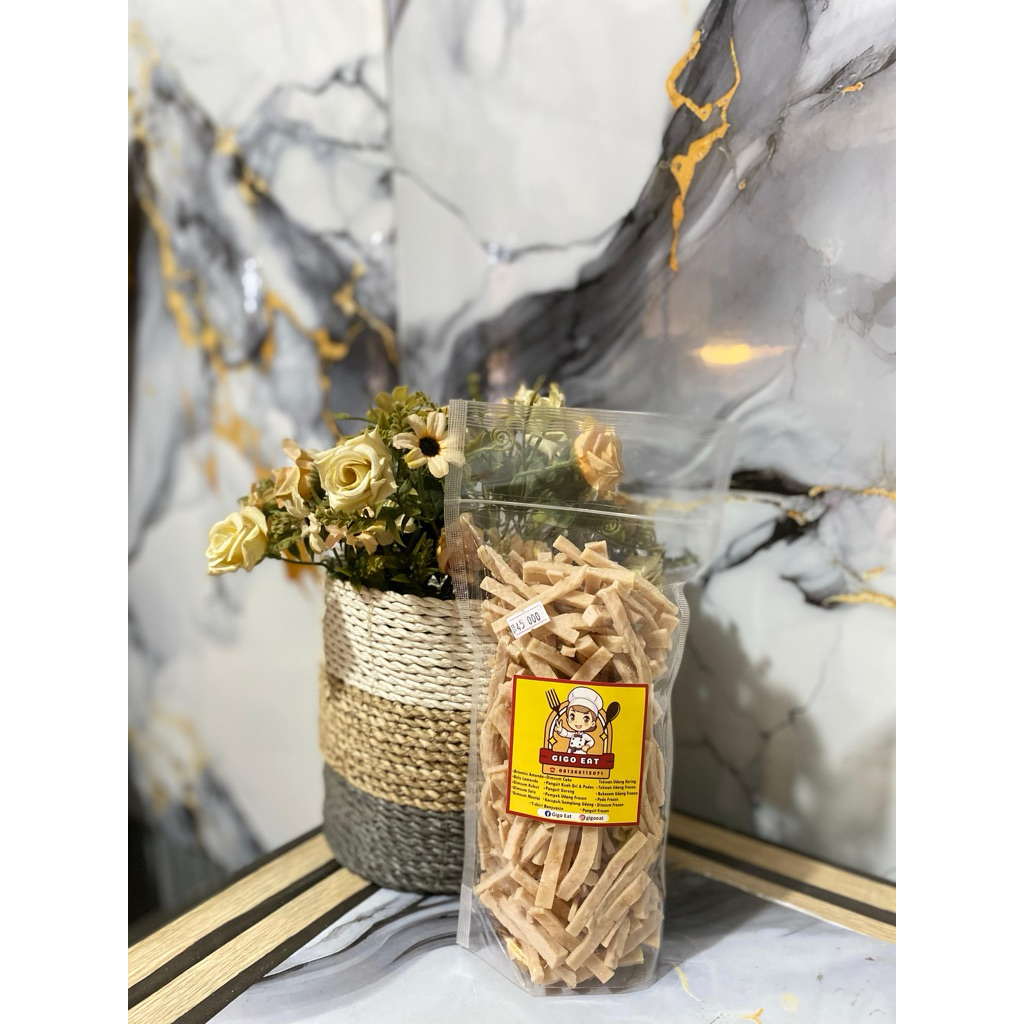 

stik kerupuk udang kering belum di goreng