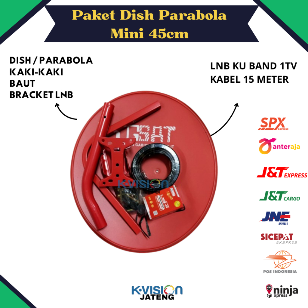Paket Parabola  Mini Dish 45cm Terbaru Plus LNB dan Kabel TERMURAH