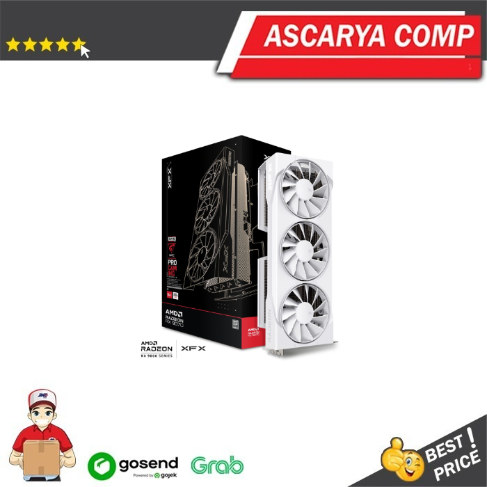 XFX Swift AMD Radeon RX 9070 OC White Triple Fan Gaming Edition