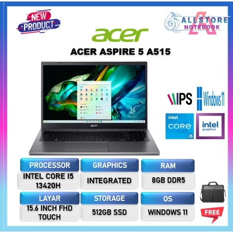 ACER ASPIRE 5 A515 i5 13420 8GB 512GB Win11 15.6FHD IPS - TOUCH