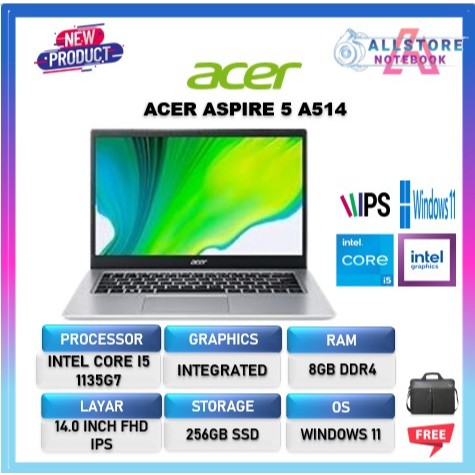 ACER ASPIRE 5 A514 I5 1135G7 8GB 256GB Win11 14.0FHD IPS