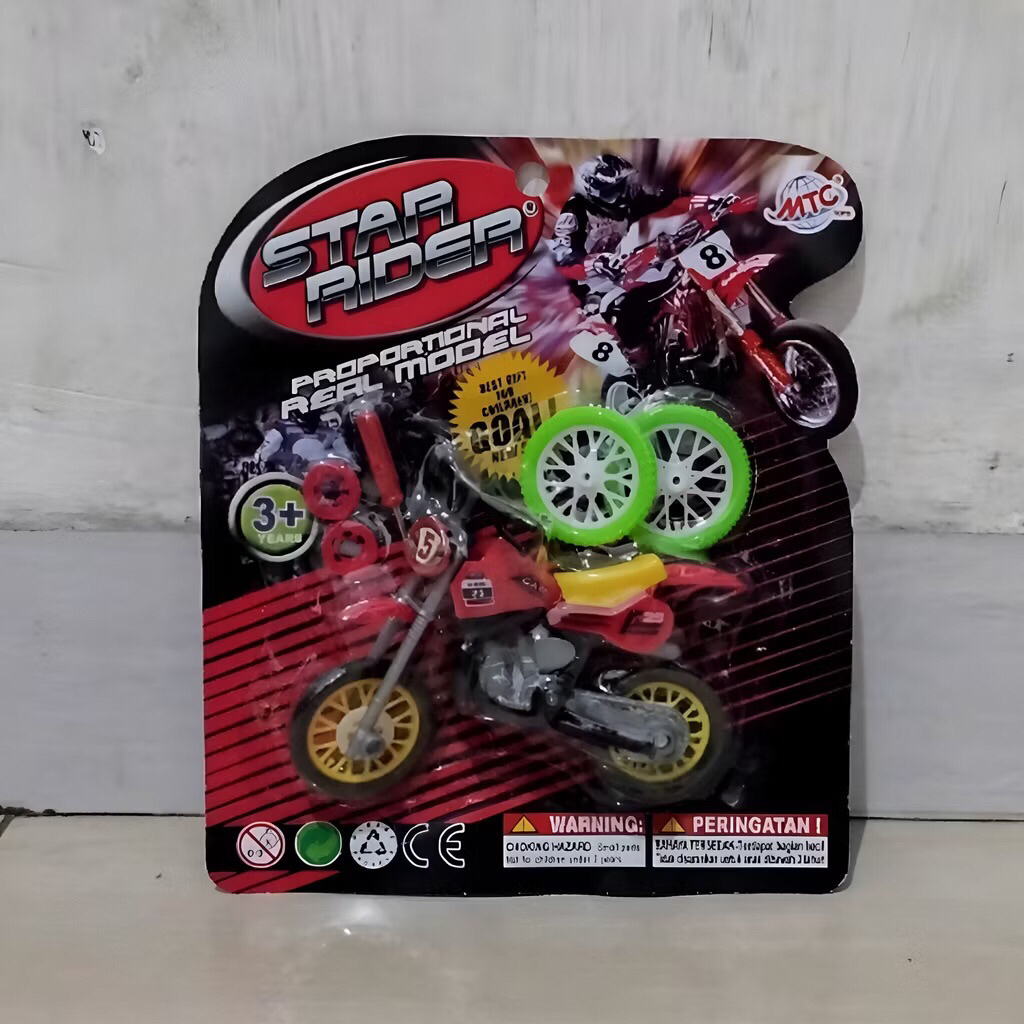 Mainan Anak Motor Motoran Cros Plastik Warna Acak