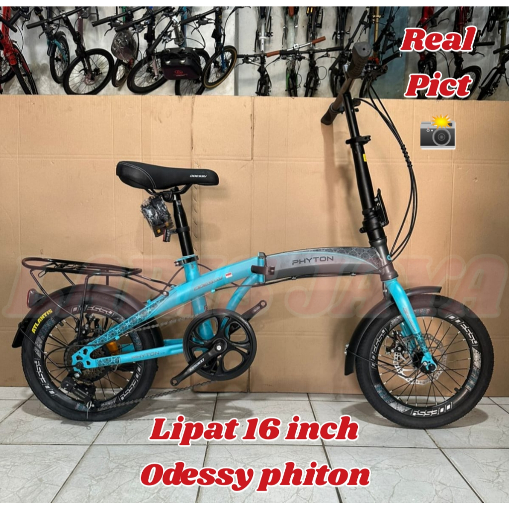 BONUS BELL Sepeda lipat odessy phyton 16 inch LIPAT  ODESSY PHITON Boncengan 7 SPEED TERBARU