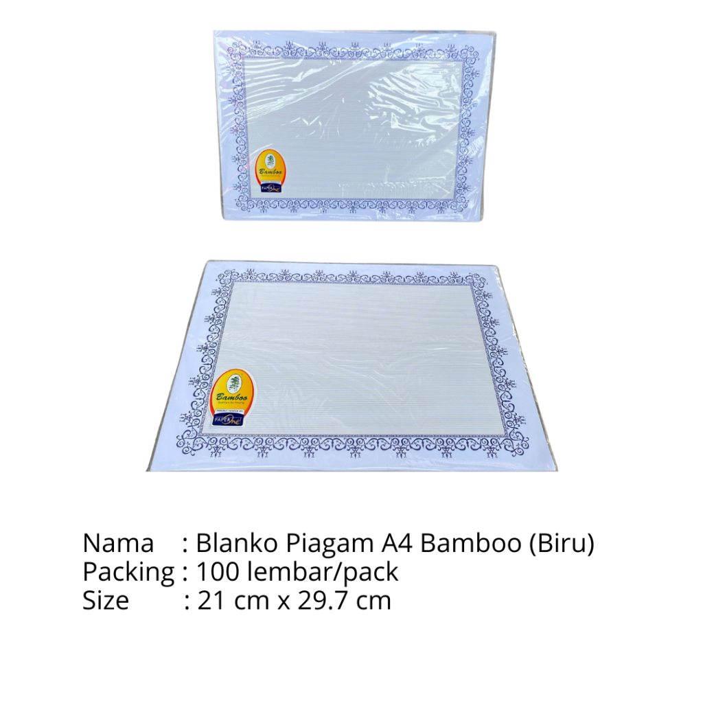 

Blanko Piagam A4 Bamboo (Biru)