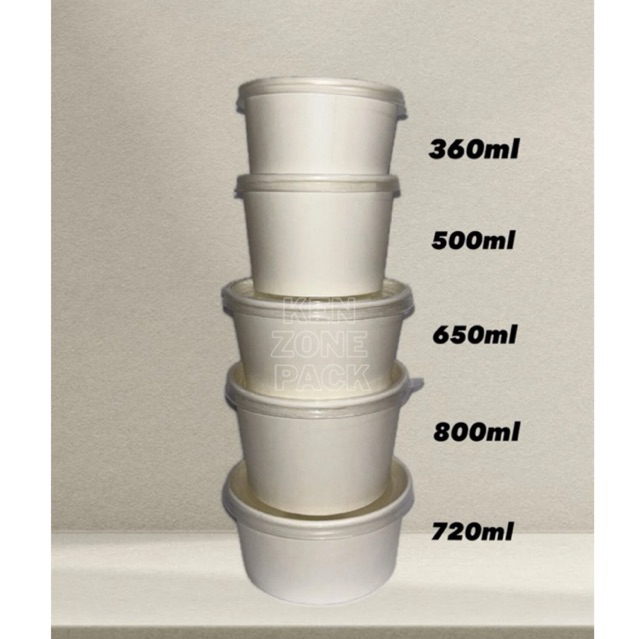 Paper Bowl/Cup Putih 360ml - 800ml