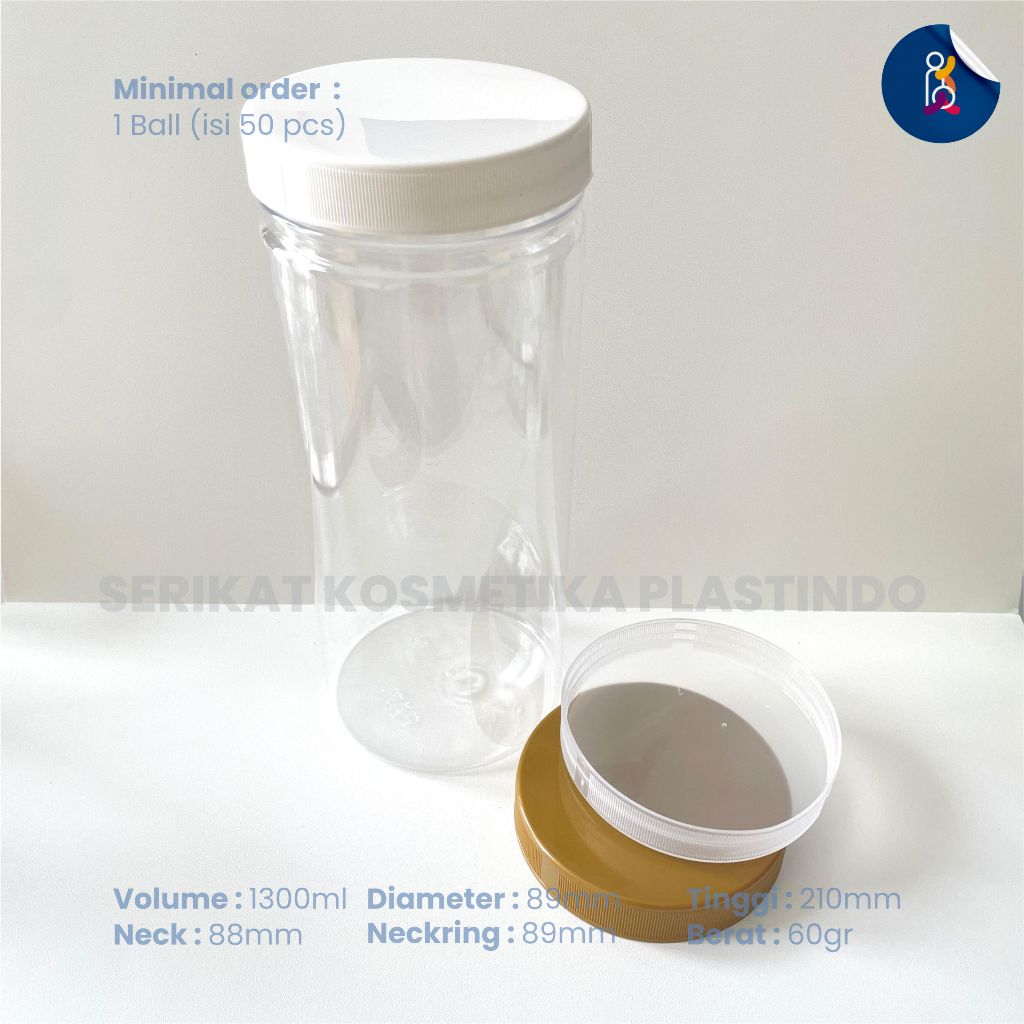 Toples Tabung 1300ml /Toples silinder plastik 1300 ml/Jar Toples 1300 ml