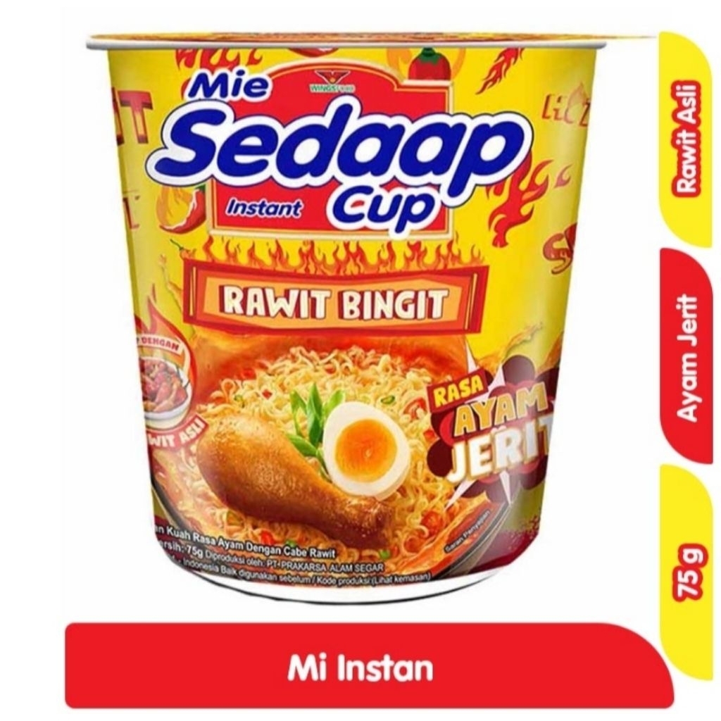 

Sedaap Mie Instant Cup Ayam Jerit 75 g