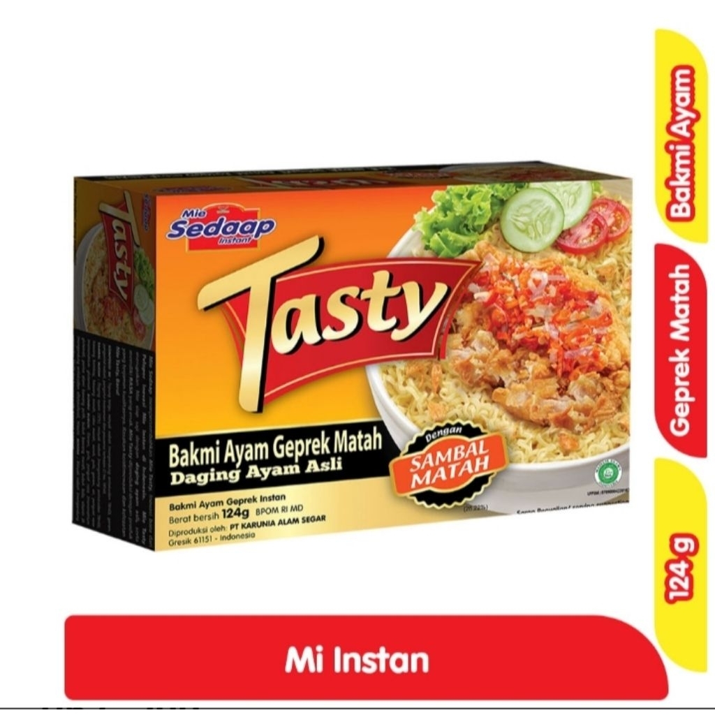 

Tasty Mie Instan Bakmi Ayam Geprek Marah 124 g