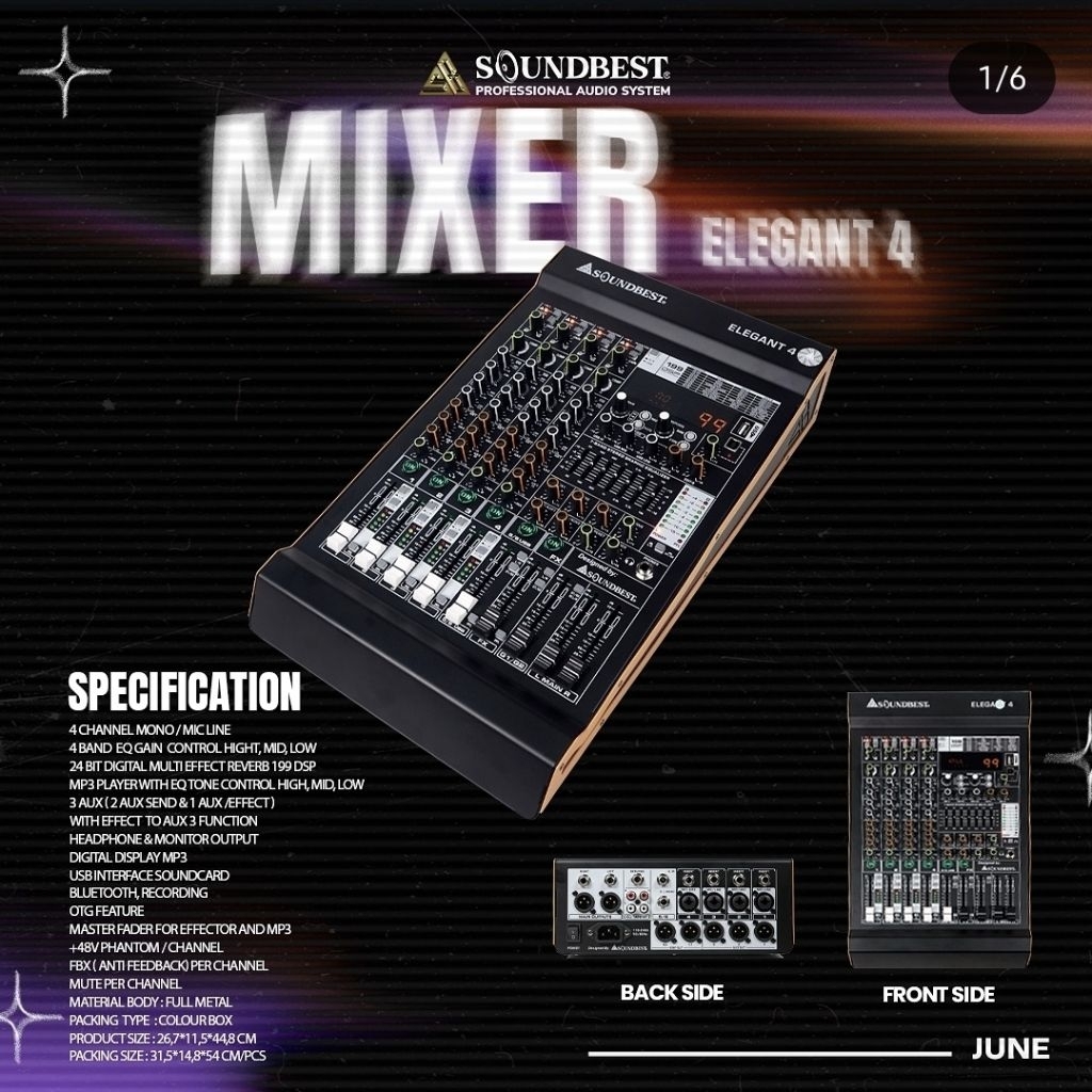 Mixer 4 Channel Soundbest Elegant 4 Effect 199Dsp Original