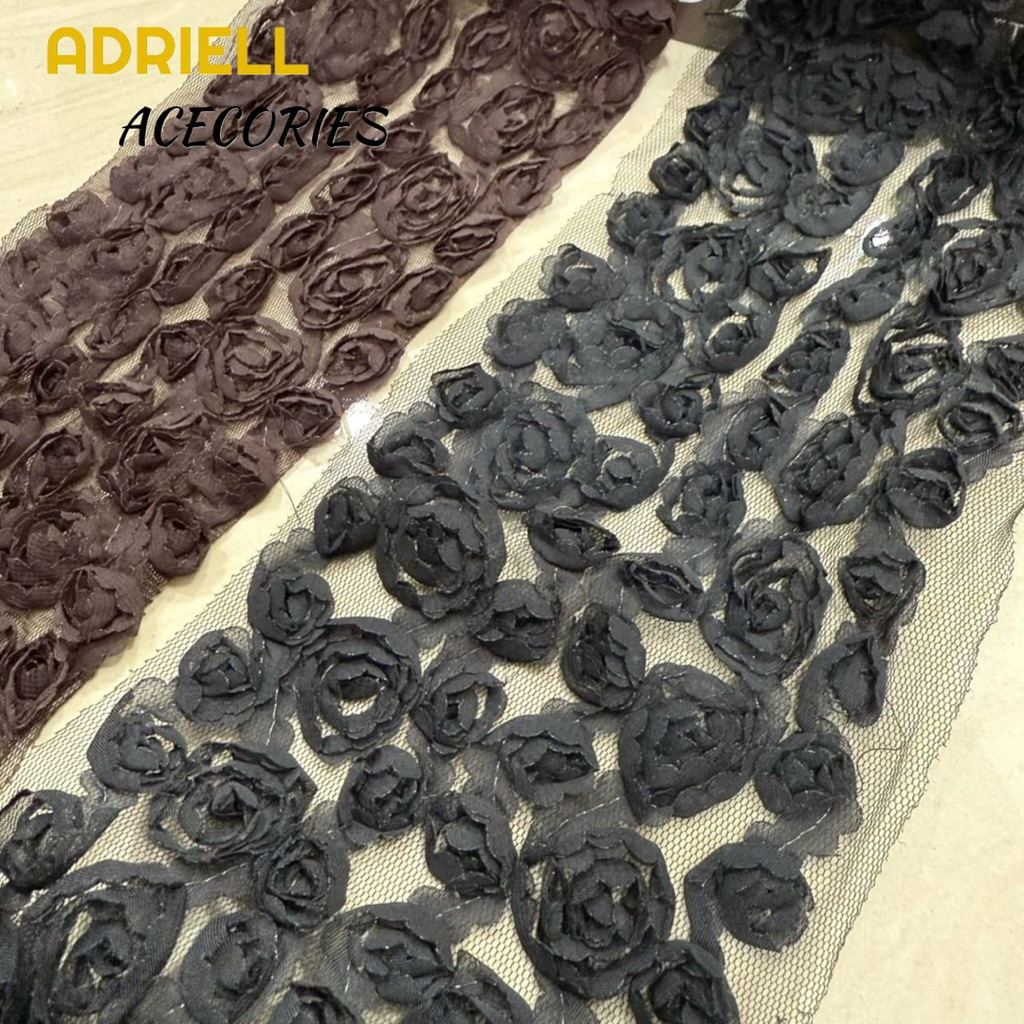 

Renda Mawar 6 baris Renda Gamis Pita Tile Bunga Swirl per Meter