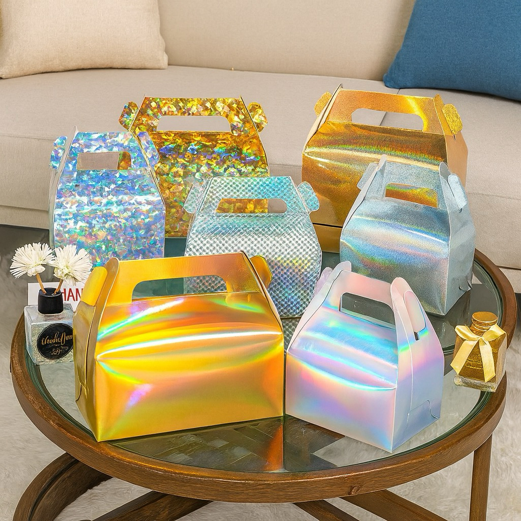 

Gable Box Hologram / Snack Box Holo / Tas Tenteng Hadiah Ulang Tahun Anak Party Souvenir Goodie Bag Kue Roti Snack Gable Box RoseGold Silver Gold Emas Suvenir Pernikahan Acara Pesta Ultah