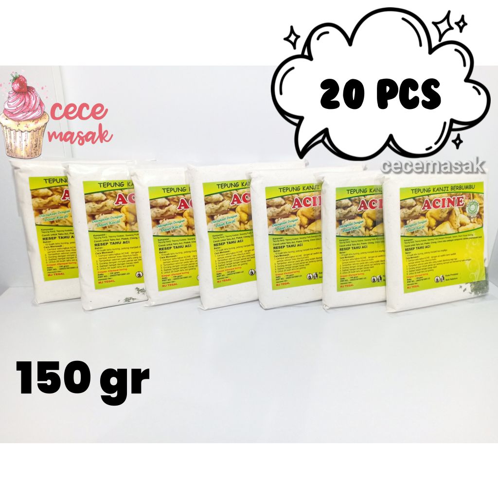 

20pcs ACINE Tepung Kanji Berbumbu Tepung Tahu Aci OLEH-OLEH TEGAL cireng cilok tahu pletok