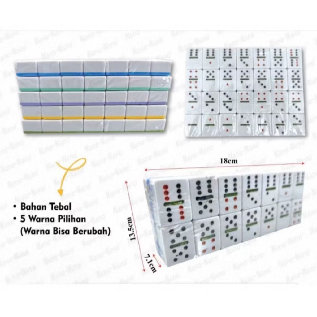 Domino Batu Tebal Packing Plastik & Dompet /Domino Tiles / Batu Gaple