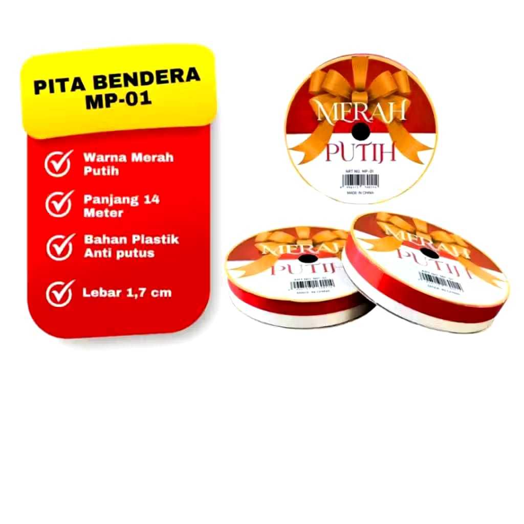 

(1 ROLL) Pita Bendera Merah Putih Edisi Kemerdekaan 14 Meter / Pita Bendera Plastik Merah Putih