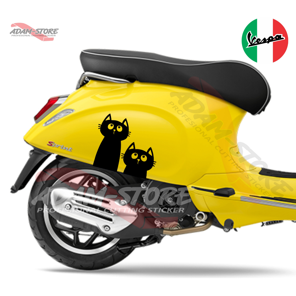 VC3 Sticker Cat / Stiker Motor Vespa Matic / Stiker Vespa Piaggio / Stiker Motor Vespa Sprint