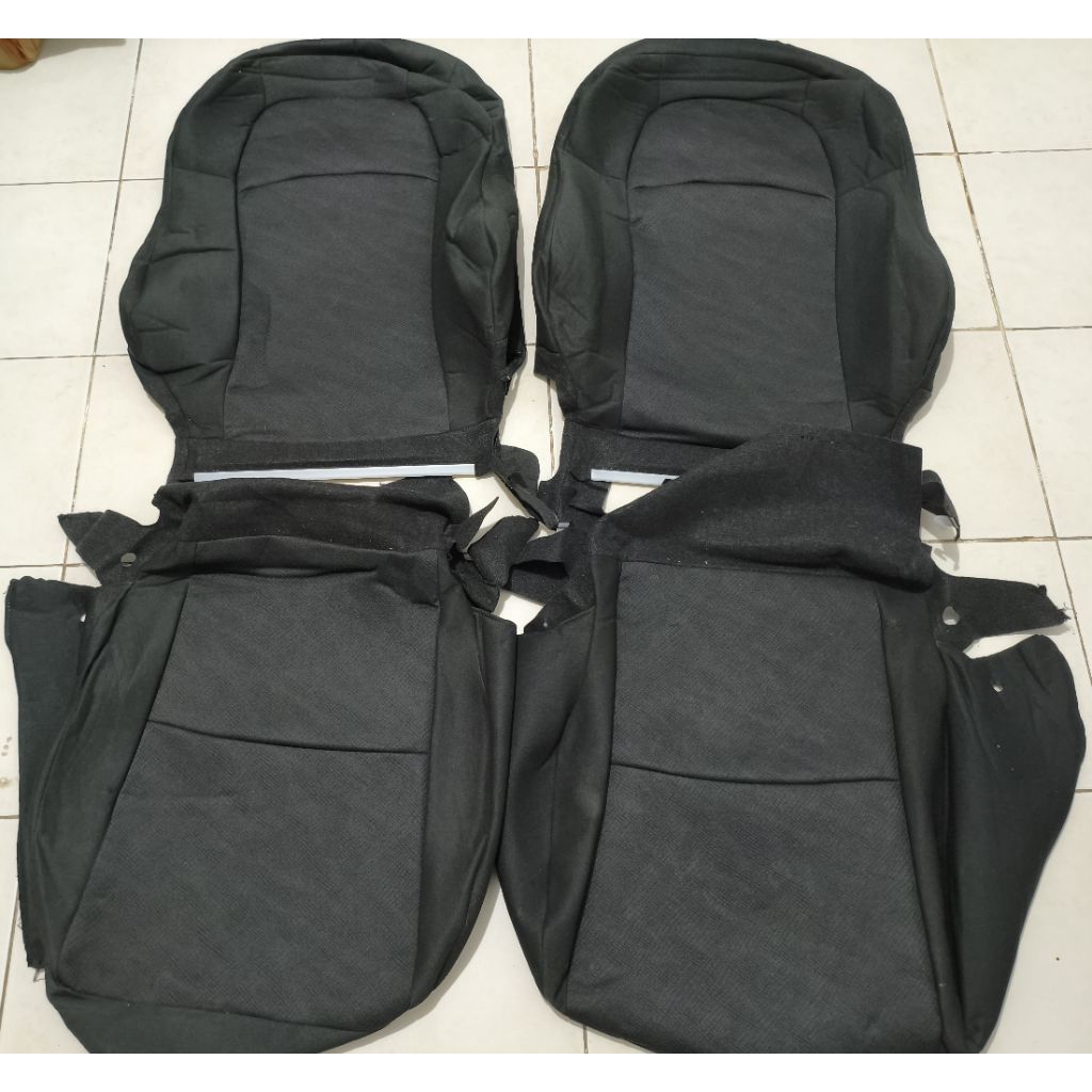 Cover jok ori MOBILIO RS 2017-2021 hitam/cream sarung jok bawaan