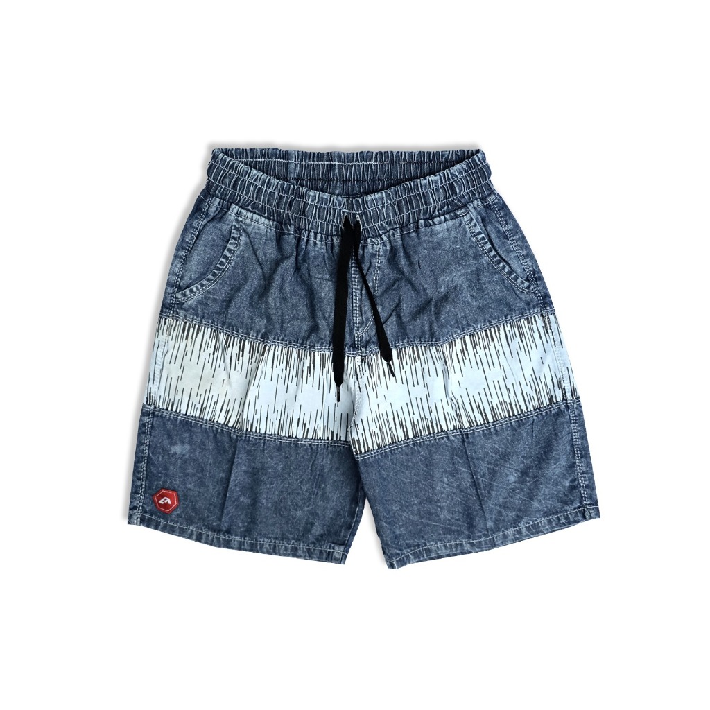Celana Pendek Boardshort Wave Denim Short Double Knee Washed Premium