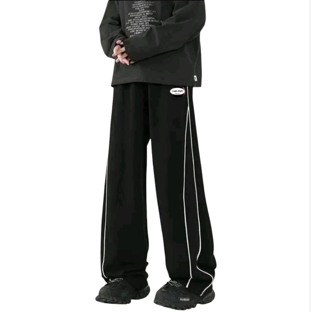 Logic.style Celana Panjang Unisex Vintage Baggy Pants Gesper Pungsional Longgar K670 Y Casual