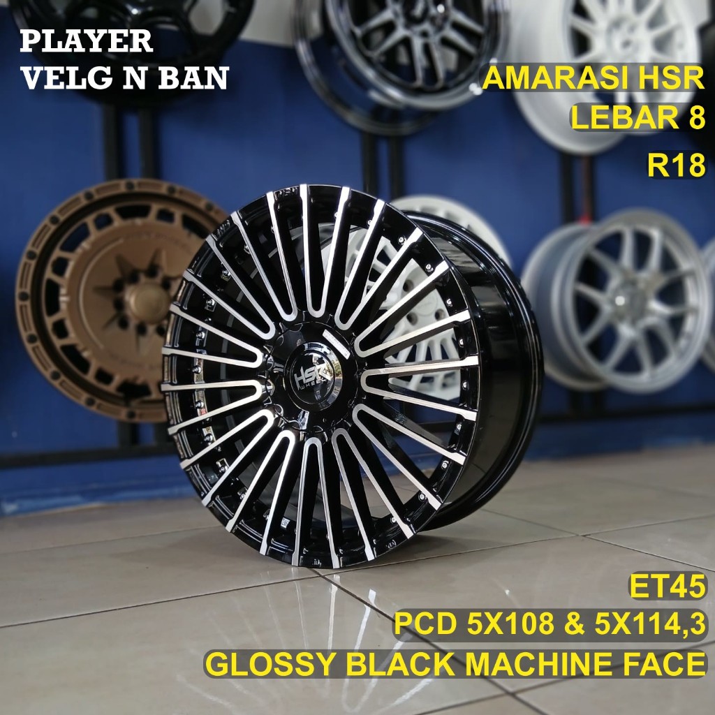 PELEK MOBIL CHERY J6 OMODA E5 RING18 JARI-JARI TAMPILAN ELEGAN VELG HSR AMARASI R18 LEBAR8 ET45