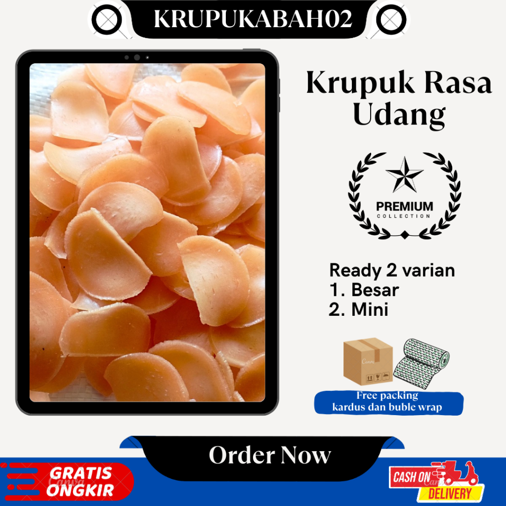 

Krupuk Sari Udang Besar Dan Kecil 500 Gram
